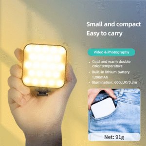 T64 Pocket Led Light Mini Video Lamp Light 2500K-9000K±200K CRI≥95 64Pcs Beads 3 Cold Shoe Mounts for Live Streaming