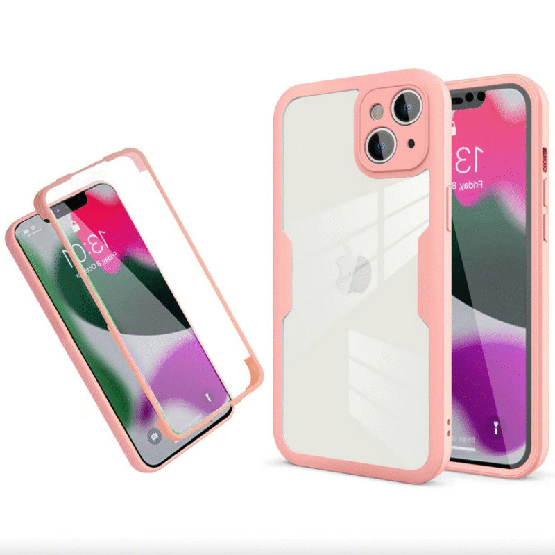 Pink Shockproof Case Full Screen Cover for Iphone for Apple Iphone 15 Pro